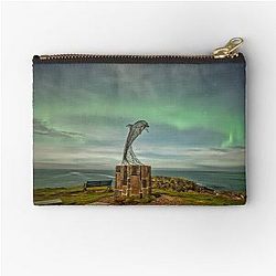 Aurora dances at Portsoy Aberdeenshire Zipper Pouch