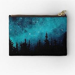 Watercolor Aurora Galaxy Zipper Pouch