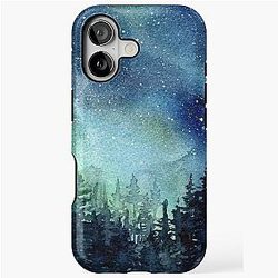 Watercolor Galaxy Nebula Northern Lights Painting iPhone Tough Case
