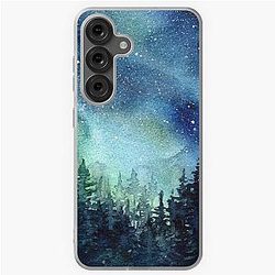 Watercolor Galaxy Northern Lights Painting Soft Case