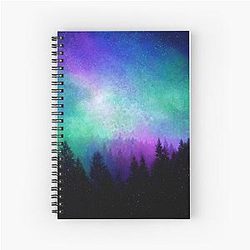 Aurora Borealis Night Sky Spiral Notebook