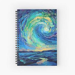 Aurora Borealis Painting in the style of Vincent van Gogh Spiral Notebook