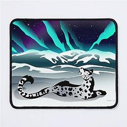 Snow Leopard Aurora Mousepad