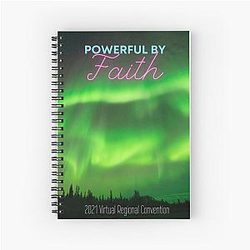 Powerful by Faith Aurora Borealis Collection Spiral Notebook
