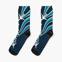 Aurora Borealis Airplane Socks