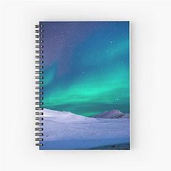 Aurora Borealis over a glacier notebook