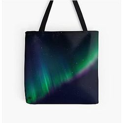 NORTHERN LIGHTS Aurora Borealis All Over Print Tote Bag