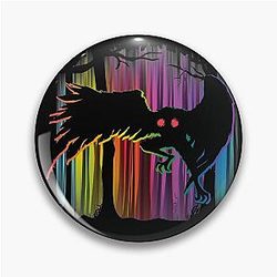 Mothman Rainbow Forest Unique Cryptid Gift Pin