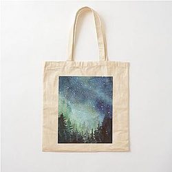 Watercolor Galaxy Northern Lights Tote Bag