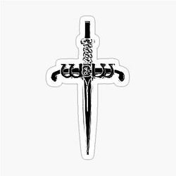 AURORA Warriors Sword - Black White v2 Sticker