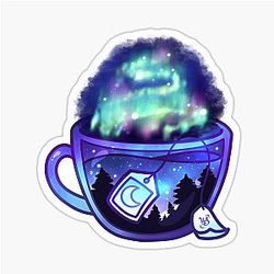 Aurora Borealis Tea Dreamy Aesthetic Sticker