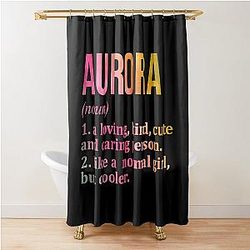 Aurora Name Definition in Watercolor Shower Curtain