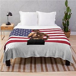 Austin Butler American Flag Art Throw Blanket