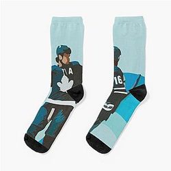 Auston Matthews and Mitch Marner Paint Socks