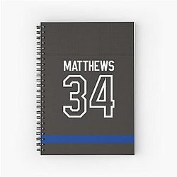 Toronto Maple Leafs Auston Matthews Jersey Back Phone Case Spiral Notebook