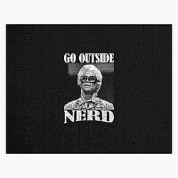 Black and white baby goes outside nerd jouset