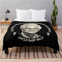 Baby Billy Sarcastic Vintage Portrait Throw Blanket