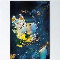 Babymetal Painting Digital Fan Art Fox God Mask