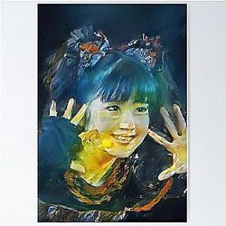 Yui-Metal Smiley Fox Goddess Baby Metal Painting Digital Fan Art Poster