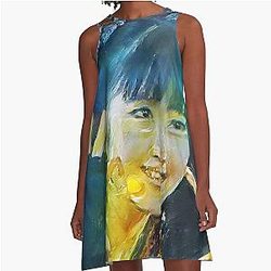 Babymetal Smiley Fox Goddess Painting Digital Art A-Line Dress