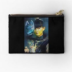 Su-Metal with a Fox God Mask Babymetal Painting Digital Fan Art Zipper Pouch