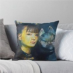 Moa Metal Fox God Babymetal Painting Digital Fan Art Throw Pillow