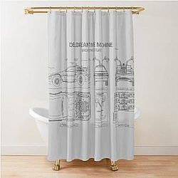 DeLorean Time Machine Back To The Future White Stencil No Background Shower Curtain