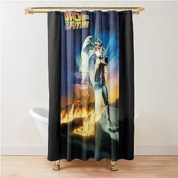 Retro Movies Back to the Future Poster Shower Curtain