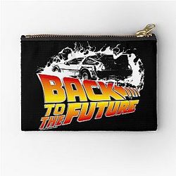 Back to Future DeLorean Stencil Fan Art Zipper Pouch