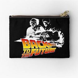 Back to the Future DeLorean Marty Doc Stencil Fan Art Zipper Pouch
