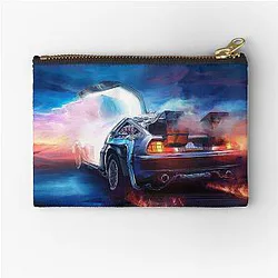 Back to Back Future Delorean Time Zipper Pouch