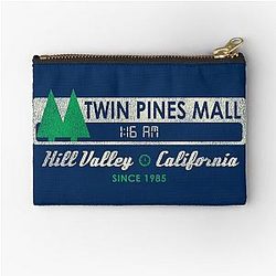 Twin Pines Mall Sign Worn Back to the Future Zipper Pouch