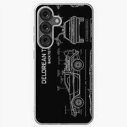 DeLorean Time Machine - Back to the Future - White Stencil Samsung Galaxy Soft Case