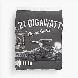 Back to the Future 1.21 Gigawatts DeLorean Duvet Cover