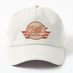 Biff's Auto Detailing in Distressed Red Back to the Future Movie Dad Hat