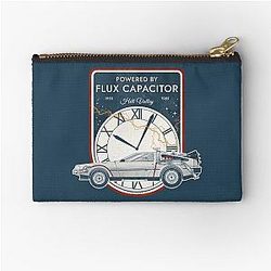 Powered by Flux Capacitor. Hill Valley 1955 to 1985. Back to the Future Commemorative Badge Zipper Pouch