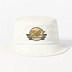 Biff's Auto Detailing in Distressed Yellow Back to the Future Movie Bucket Hat