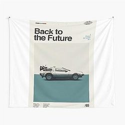 Minimalist Vintage Movies Back to the Future Poster Tapestry