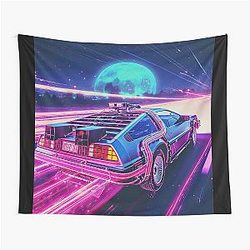 Back to Future Retro Clean Neon Noir Tapestry