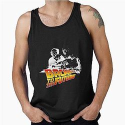 Back to the Future DeLorean Marty and Doc Stencil Fan Art Tank Top