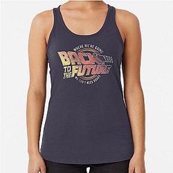 Back to the future distressed we don't need this logo racerback tank top