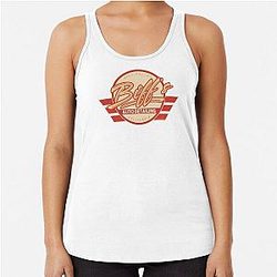 Biff's Auto Detailing in Red Back to the Future Racerback Tank Top