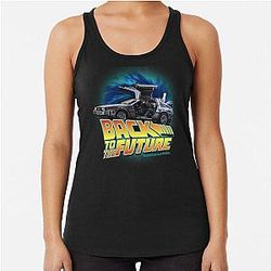Back to the Future Movie Delorean in Time RacerBack Tank Top