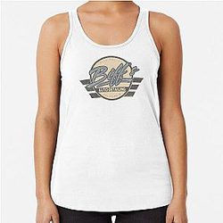 Biff's Auto Detailing Distressed Back to the Future Movie Racerback Tank Top