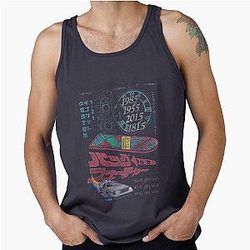 Back to the Future DeLorean and Hoverboard Tank Top