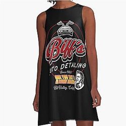 Biff's Auto Detailing Sign Back to the Future A-Line Dress