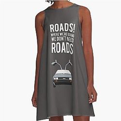 Back to the Future Roads A-Line Dress