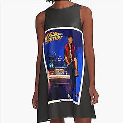Back to Future Retro Poster A-Line Dress