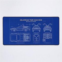 DeLorean Time Machine Back To The Future Desk Mat