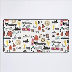 Back to the Future DeLorean Poster 80s Sci-Fi Movie Art Desk Mat